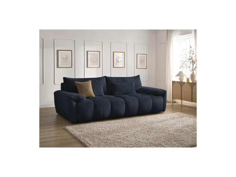 Canapé Droit Fixe 3 Places - Ivane - Tissu Texturé