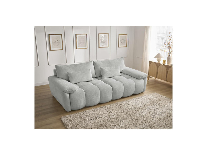 Canapé Droit Fixe 3 Places - Ivane - Tissu Texturé