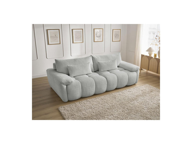 Canapé Droit Fixe 3 Places - Ivane - Tissu Texturé