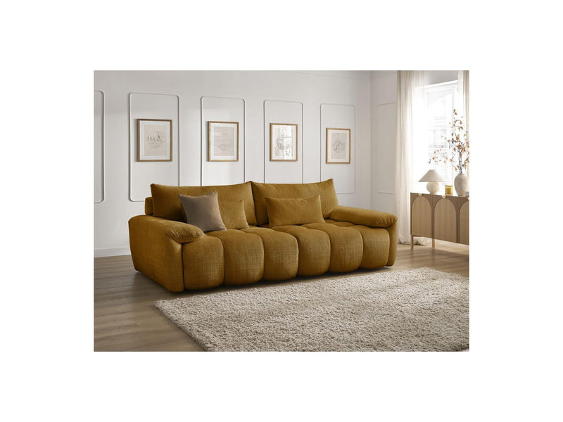 Canapé Droit Fixe 3 Places - Ivane - Tissu Texturé