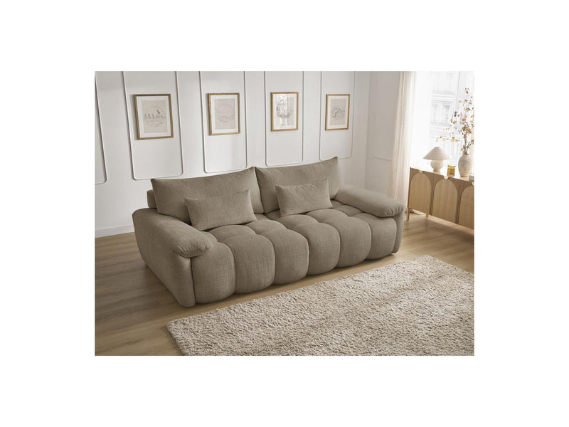 Canapé Droit Fixe 3 Places - Ivane - Tissu Texturé