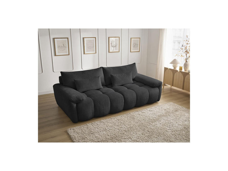 Canapé Droit Fixe 3 Places - Ivane - Tissu Texturé