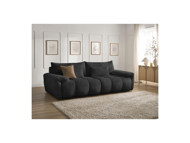 Canapé Droit Fixe 3 Places - Ivane - Tissu Texturé