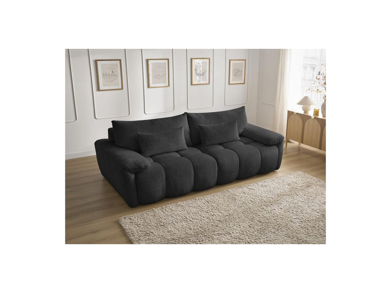 Canapé Droit Fixe 3 Places - Ivane - Tissu Texturé