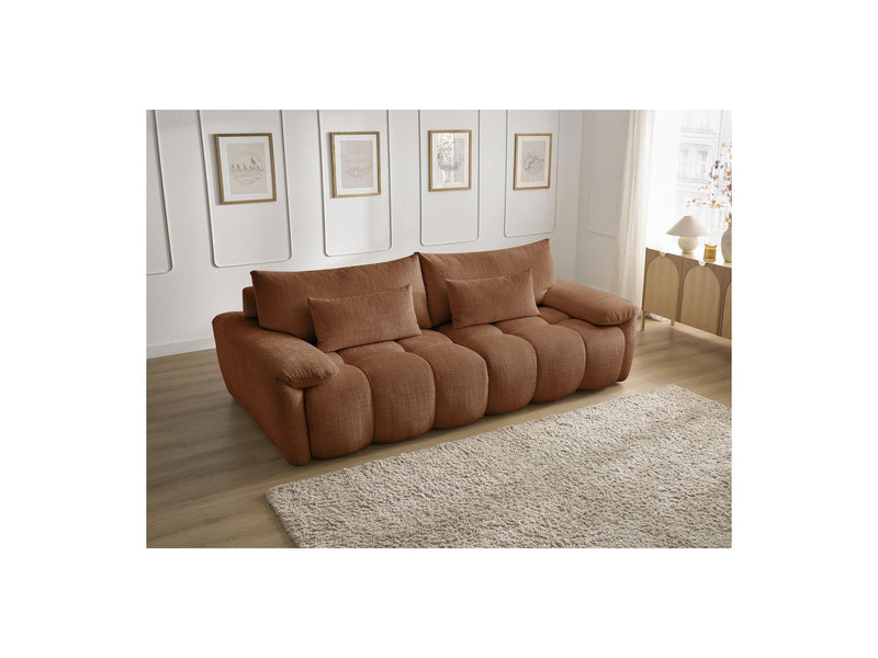 Canapé Droit Fixe 3 Places - Ivane - Tissu Texturé