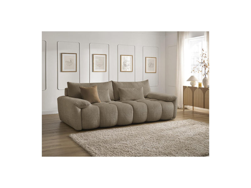 Canapé Droit Fixe 3 Places - Ivane - Tissu Texturé