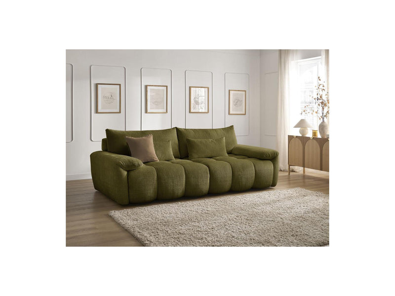 Canapé Droit Fixe 3 Places - Ivane - Tissu Texturé