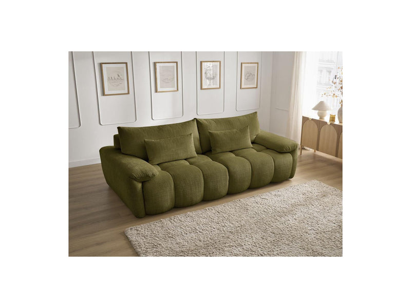 Canapé Droit Fixe 3 Places - Ivane - Tissu Texturé