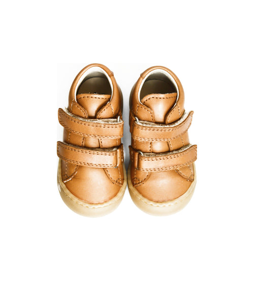 Chaussures Scratchs Souples Max - Cuir Camel - Mixte