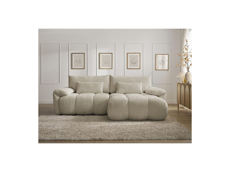 Canapé D'Angle Fixe - Ivane - Tissu Texturé - Angle Droit