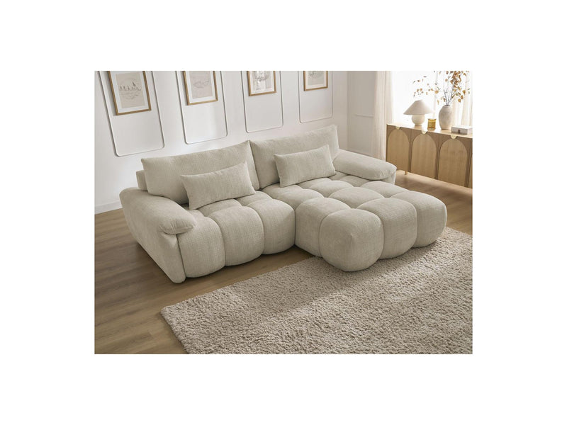 Canapé D'Angle Fixe - Ivane - Tissu Texturé - Angle Droit