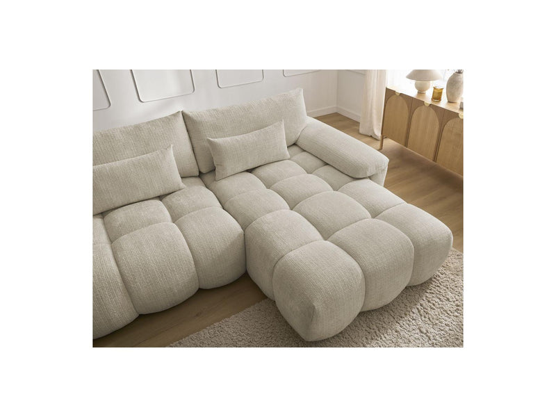 Canapé D'Angle Fixe - Ivane - Tissu Texturé - Angle Droit