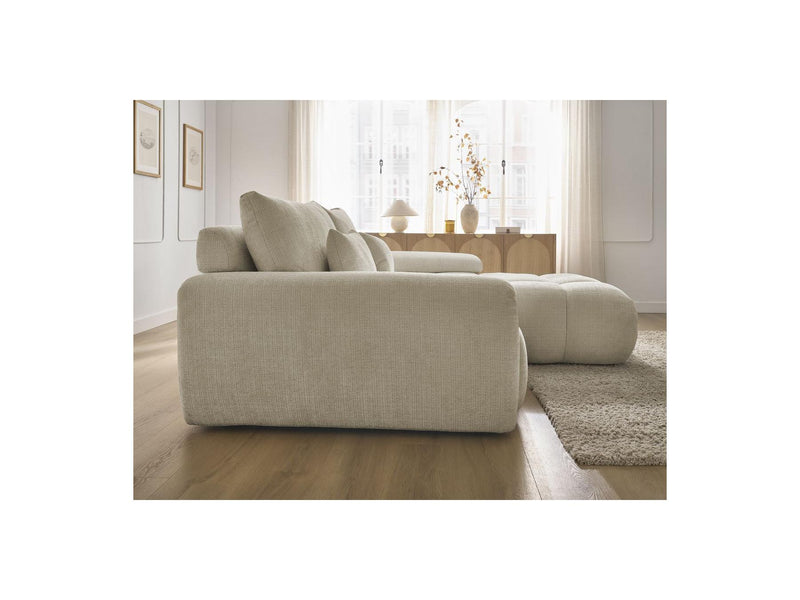 Canapé D'Angle Fixe - Ivane - Tissu Texturé - Angle Droit