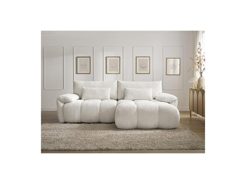 Canapé D'Angle Fixe - Ivane - Tissu Texturé - Angle Droit