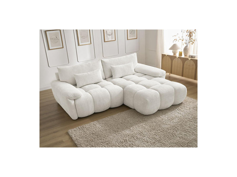 Canapé D'Angle Fixe - Ivane - Tissu Texturé - Angle Droit