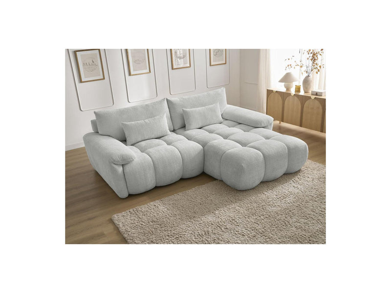 Canapé D'Angle Fixe - Ivane - Tissu Texturé - Angle Droit