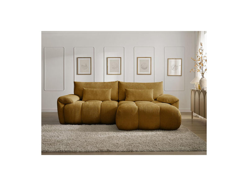 Canapé D'Angle Fixe - Ivane - Tissu Texturé - Angle Droit