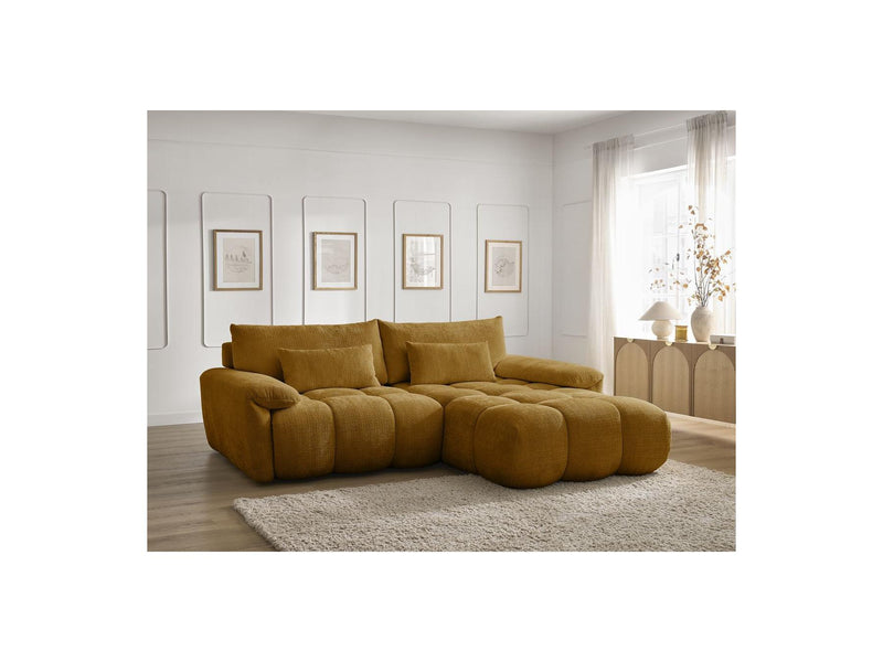 Canapé D'Angle Fixe - Ivane - Tissu Texturé - Angle Droit