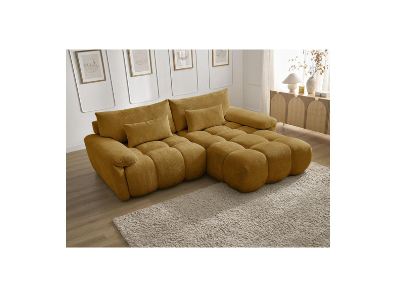 Canapé D'Angle Fixe - Ivane - Tissu Texturé - Angle Droit