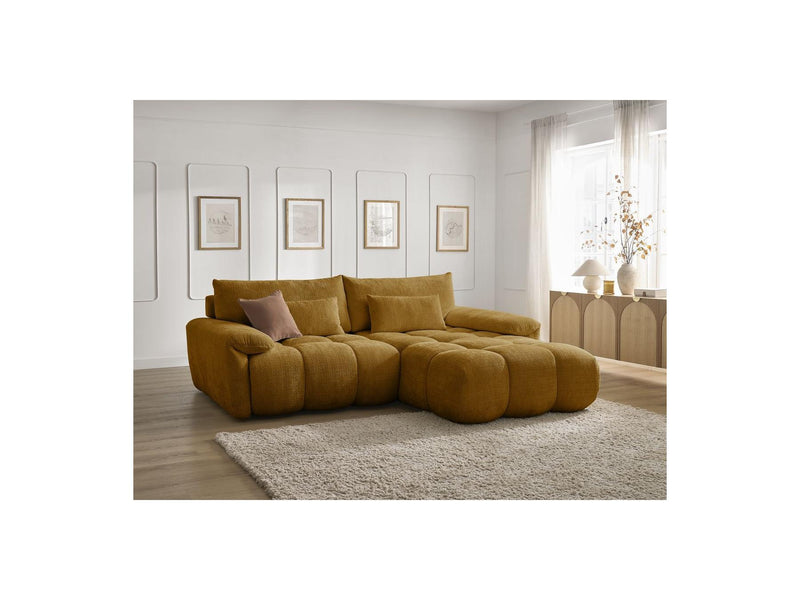 Canapé D'Angle Fixe - Ivane - Tissu Texturé - Angle Droit