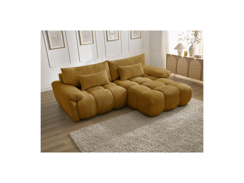 Canapé D'Angle Fixe - Ivane - Tissu Texturé - Angle Droit