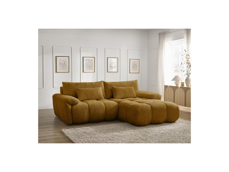 Canapé D'Angle Fixe - Ivane - Tissu Texturé - Angle Droit