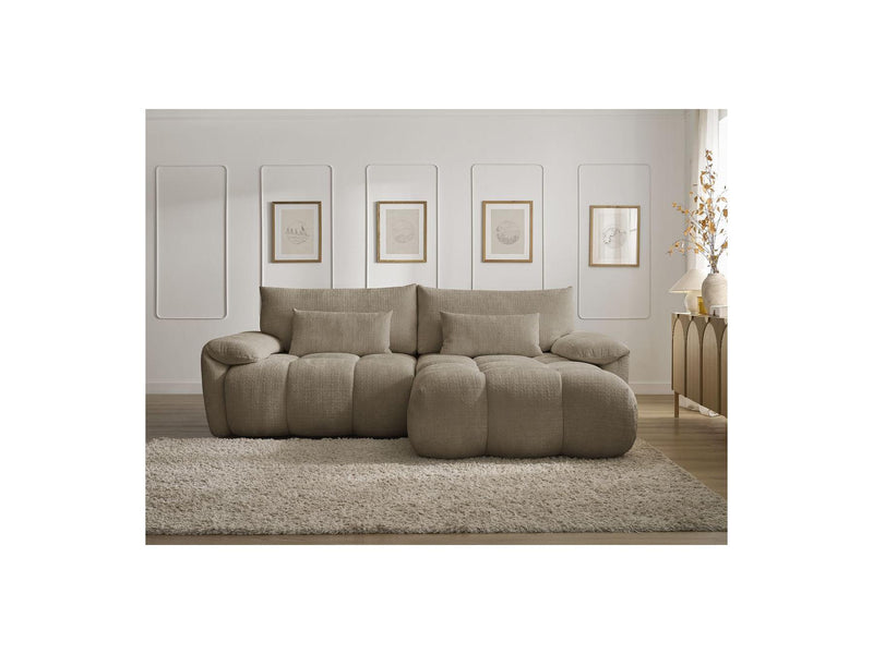 Canapé D'Angle Fixe - Ivane - Tissu Texturé - Angle Droit