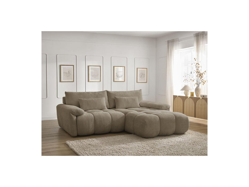 Canapé D'Angle Fixe - Ivane - Tissu Texturé - Angle Droit