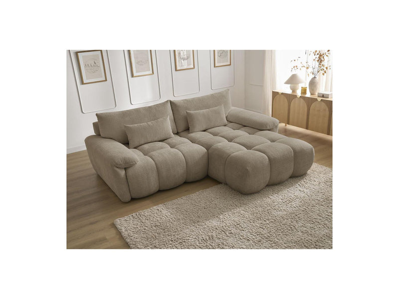 Canapé D'Angle Fixe - Ivane - Tissu Texturé - Angle Droit