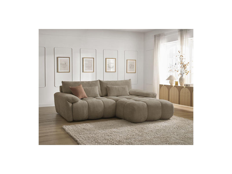 Canapé D'Angle Fixe - Ivane - Tissu Texturé - Angle Droit