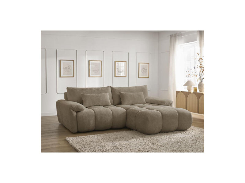 Canapé D'Angle Fixe - Ivane - Tissu Texturé - Angle Droit