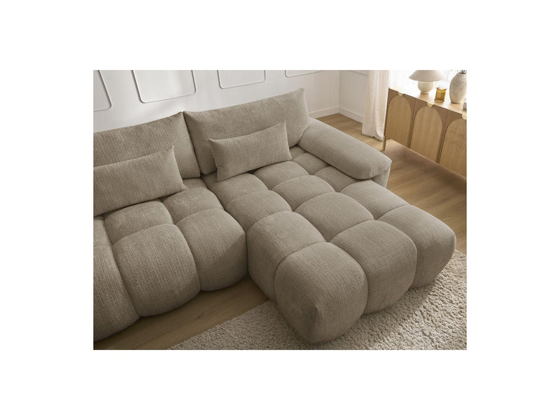 Canapé D'Angle Fixe - Ivane - Tissu Texturé - Angle Droit