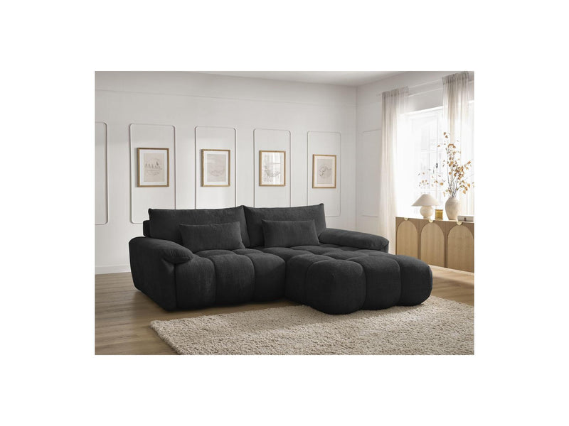 Canapé D'Angle Fixe - Ivane - Tissu Texturé - Angle Droit