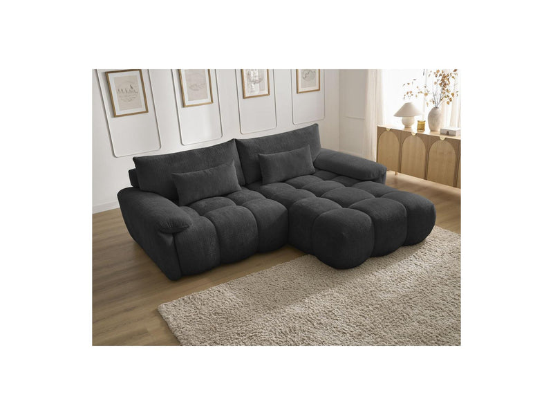 Canapé D'Angle Fixe - Ivane - Tissu Texturé - Angle Droit