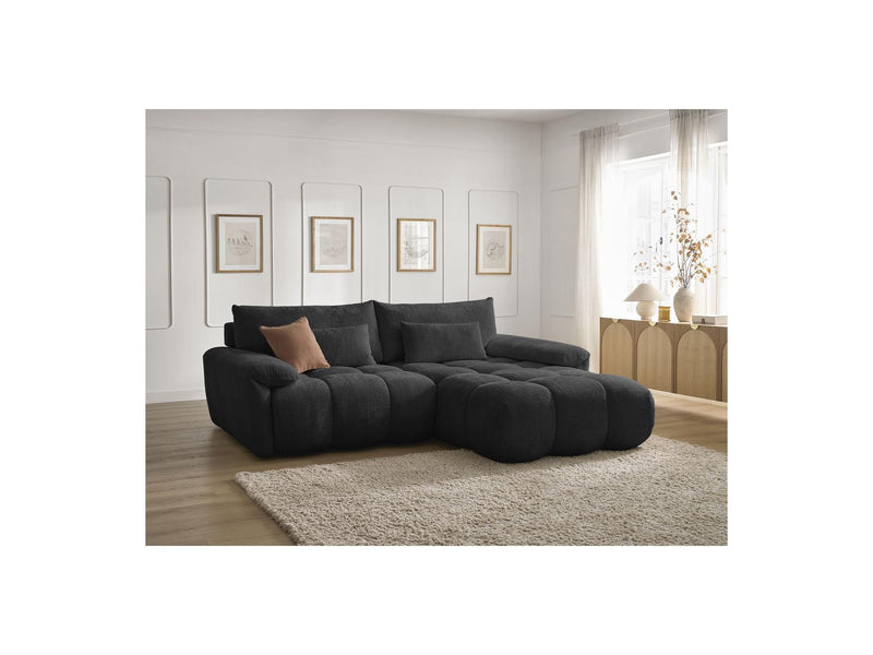 Canapé D'Angle Fixe - Ivane - Tissu Texturé - Angle Droit