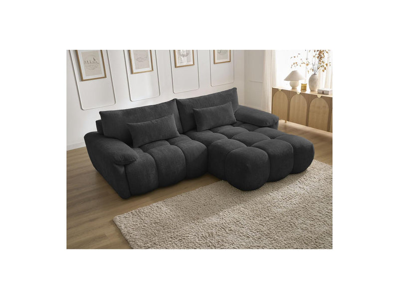 Canapé D'Angle Fixe - Ivane - Tissu Texturé - Angle Droit