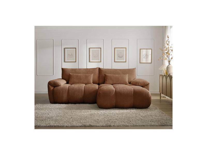 Canapé D'Angle Fixe - Ivane - Tissu Texturé - Angle Droit