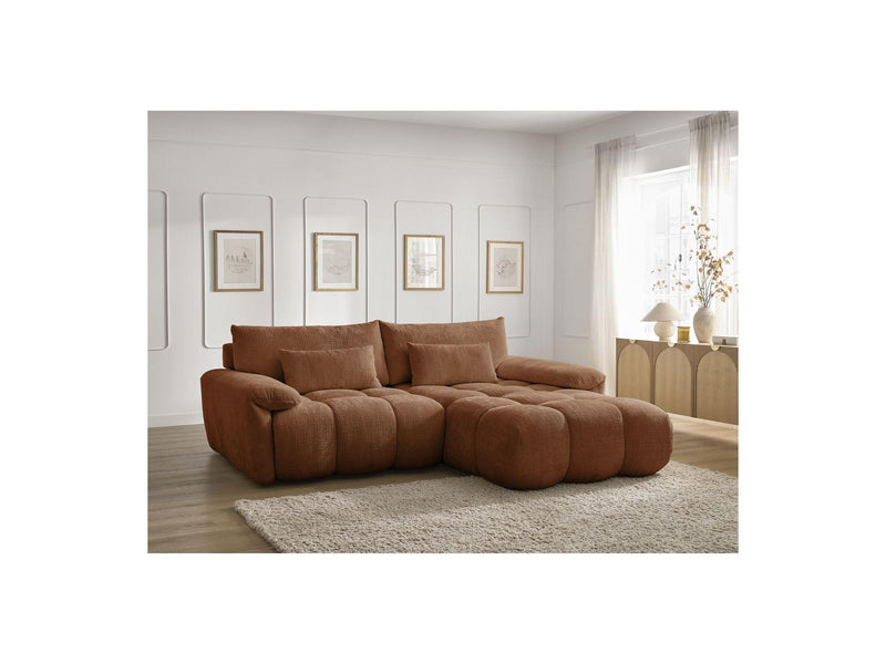 Canapé D'Angle Fixe - Ivane - Tissu Texturé - Angle Droit