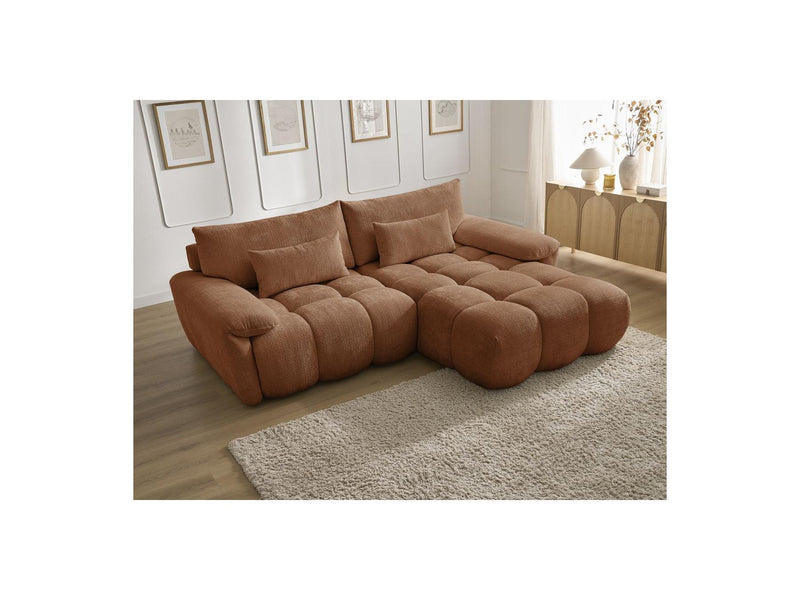 Canapé D'Angle Fixe - Ivane - Tissu Texturé - Angle Droit