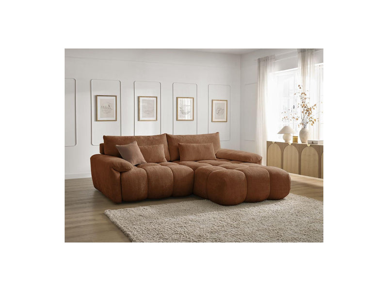 Canapé D'Angle Fixe - Ivane - Tissu Texturé - Angle Droit