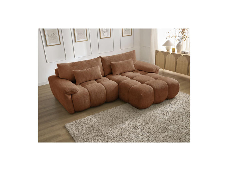 Canapé D'Angle Fixe - Ivane - Tissu Texturé - Angle Droit