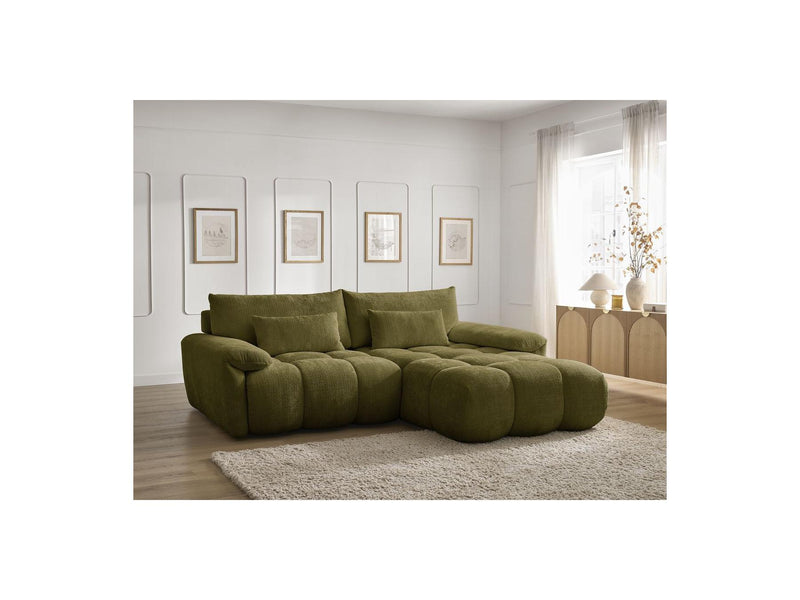 Canapé D'Angle Fixe - Ivane - Tissu Texturé - Angle Droit