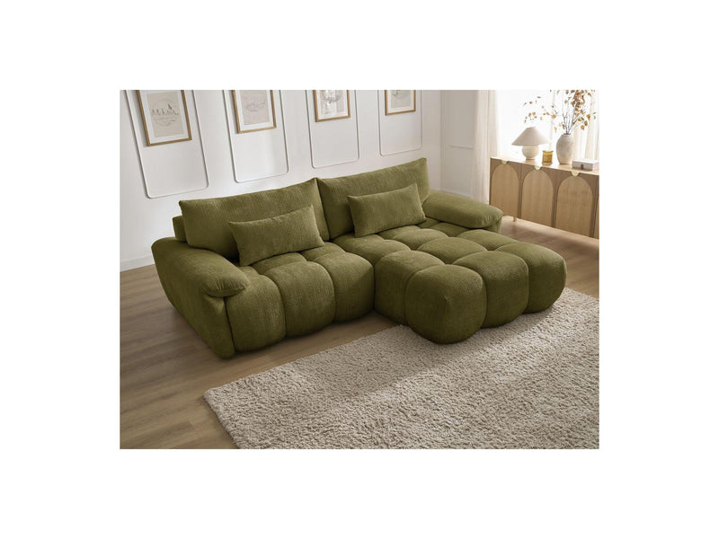 Canapé D'Angle Fixe - Ivane - Tissu Texturé - Angle Droit