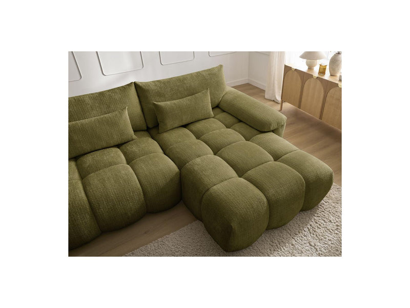 Canapé D'Angle Fixe - Ivane - Tissu Texturé - Angle Droit