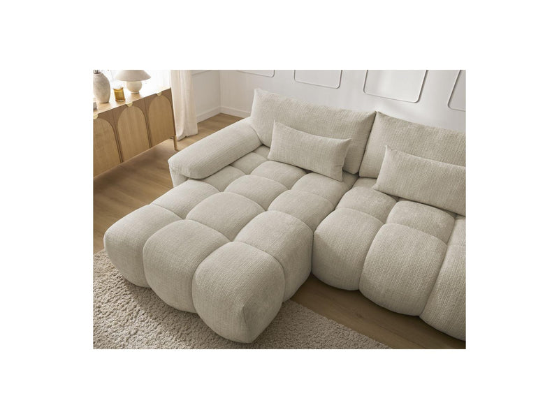 Canapé D'Angle Fixe - Ivane - Tissu Texturé - Angle Gauche