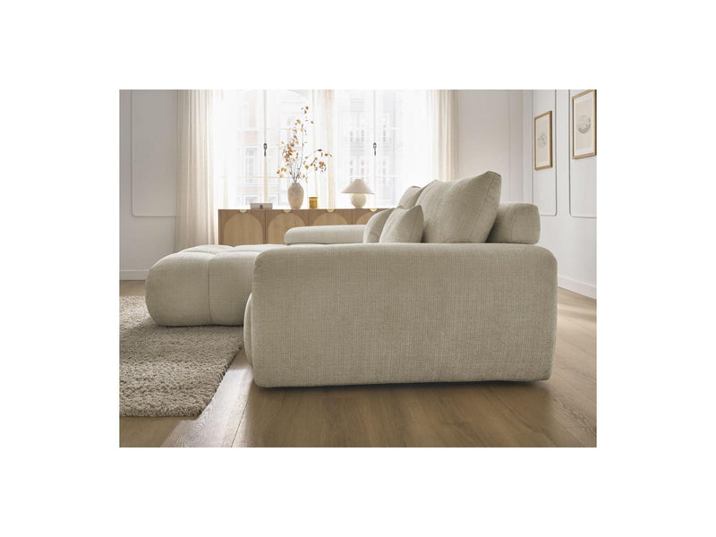 Canapé D'Angle Fixe - Ivane - Tissu Texturé - Angle Gauche