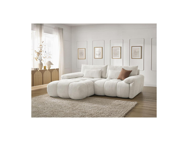Canapé D'Angle Fixe - Ivane - Tissu Texturé - Angle Gauche