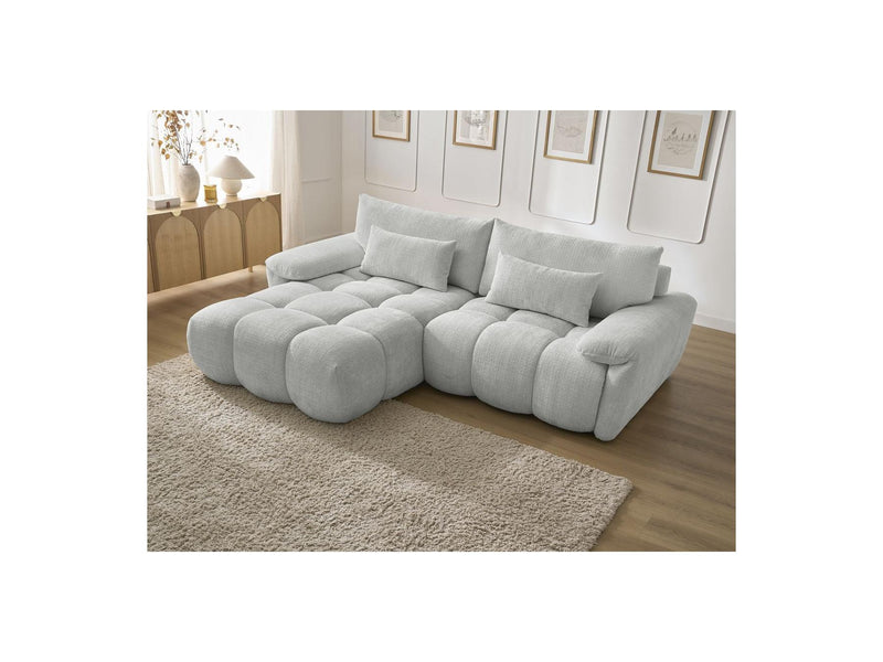 Canapé D'Angle Fixe - Ivane - Tissu Texturé - Angle Gauche