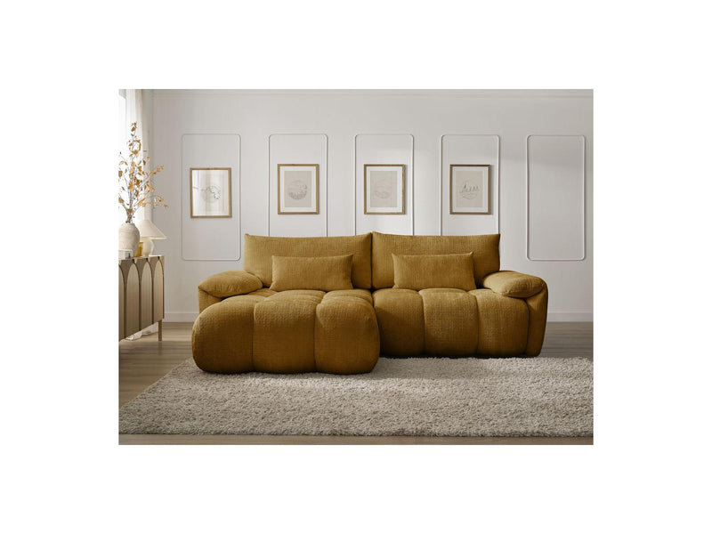 Canapé D'Angle Fixe - Ivane - Tissu Texturé - Angle Gauche