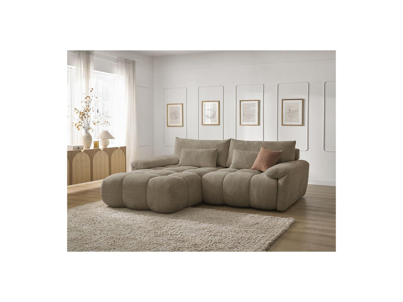Canapé D'Angle Fixe - Ivane - Tissu Texturé - Angle Gauche